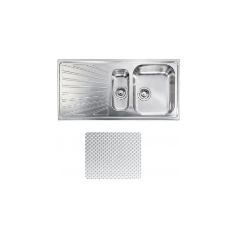 CM 011495DCSSP Cometa Lavello ad incasso 1 vasca + 1-2 destra con gocciolatoio sinistro Acciaio inox antigraffio (100x50 cm) colore Acciaio inox (1/5)