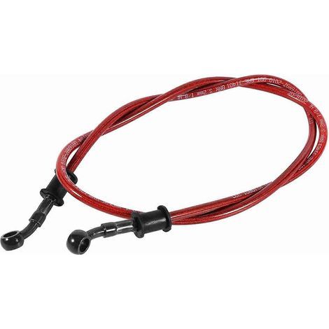 1x Universal 120cm Motorrad-Brems-, Kupplungs- und Ölschlauch aus geflochtenem Stahl, rot (1/5)