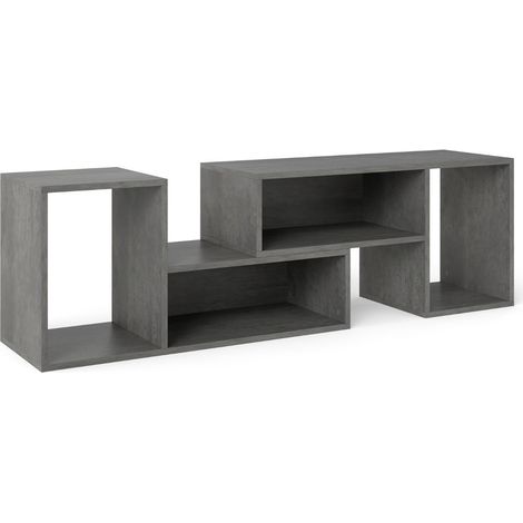 Consola de TV modular de 2 piezas 80 x 30 x 40 cm amplio espacio de almacenamiento diseño moderno madera de ingeniería gris 200012798