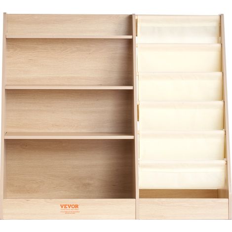 Bibliothèque pour Enfants 4 niveaux, Meuble de Rangement 10 Compartiments au Total, Étagère de Rangement pour Livres et Jouets, pour Chambre d'Enfant, Salle de Jeux, Jardin d'Enfants, Crèche (1/5)