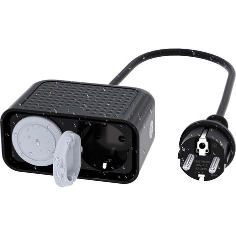 Prise Wi-Fi d'extérieur Smart Life - Double prise extérieure étanche - Compatible avec 16 A, IP44, fonction minuterie, télécommande par application (1/5)