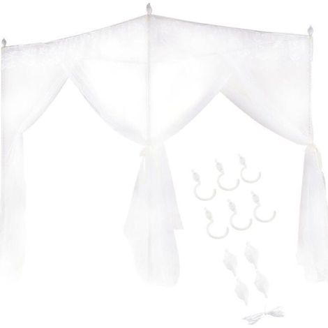 Princesse de luxe trois ouvertures latrales Rideau de lit Filet baldaquin Moustiquaire Literie L (1/4)