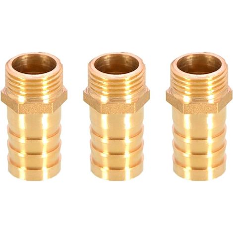 3PCS Raccord de tuyau en laiton avec bride pour tuyau d&39arrosage 19 mm à 1/2&34 filetage BSP mâle Coupleur Connecteur Adaptateur de tuyau