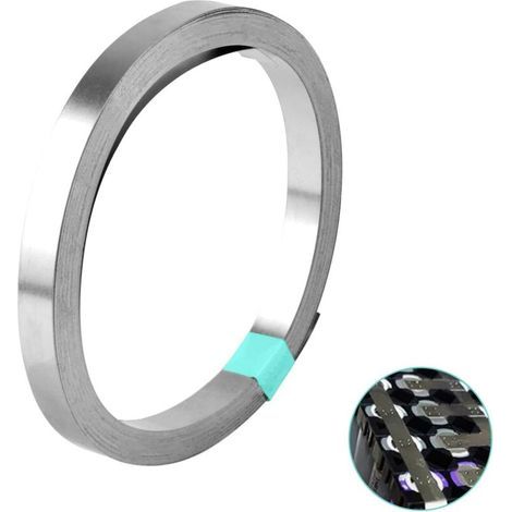Nickelstreifen 0,15 x 8 mm, Nickelband-Batterie für Li 18650 Punktschweißakku, kompatibel mit Punktschweißgeräten (10 m) (1/5)