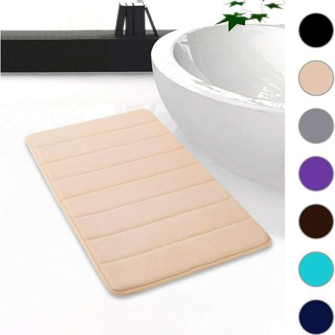 Badematte saugfähig rutschfeste Badmatte waschbar Badvorleger - 30 x 50 cm (Beige)