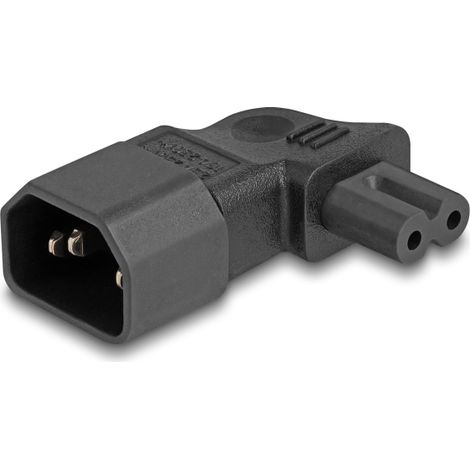 Delock Adaptador de poder IEC 60320 - C14 a C7, macho / hembra, 2,5 A, en Ã¡ngulo de 90Â°