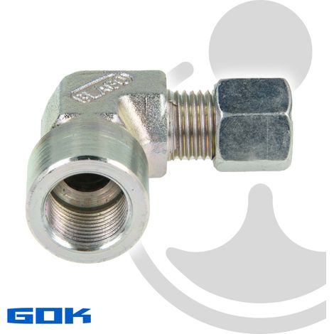 Schneidringverschraubung Typ WAI - 90° Winkel - Verschraubung Ø 8 mm x 1/2 Zoll IG, Stahl verzinkt, Schneidring Stahl (1/5)