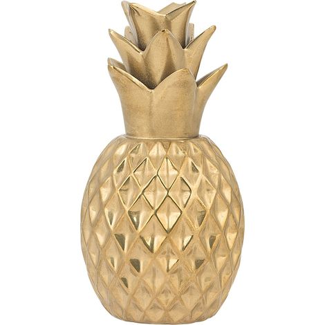 Figura decorativa adorno en forma de piña de cerámica dorada accesorios de decoración estilo glamour Tyana (1/5)