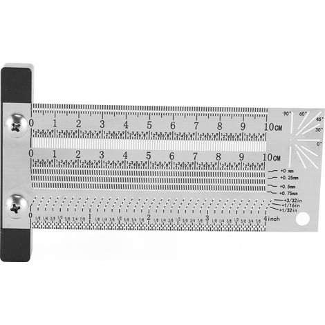 Équerre en T de 100 mm (4 pouces), précision 0,25 mm (1/32 pouce), en acier inoxydable, pour le travail du bois, perceuse à colonne et scie circulaire. (1/5)