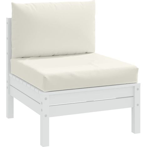 Palettenkissen 2-tlg. Melange Creme Stoff
