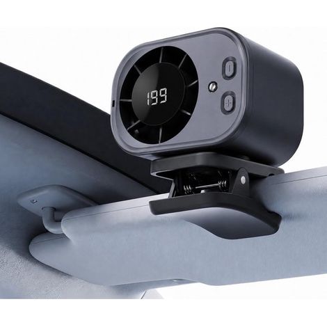 Condizionatore d'aria portatile per auto con clip,Rotazione a 360°,199 velocità,Mini ventilatore silenzioso senza pale,Nero,Ricaricabile 2000mAh (1/5)