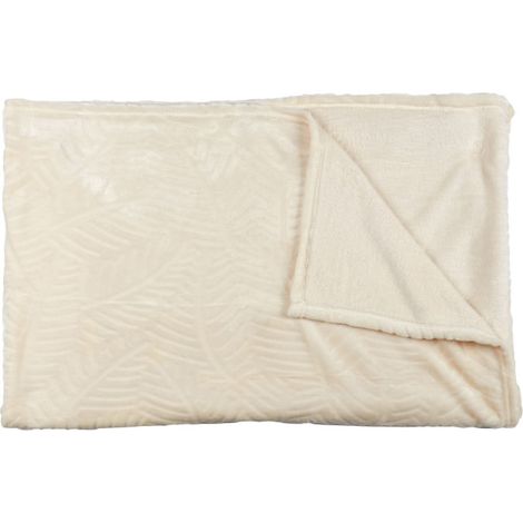 Plaid Flanelle Embosse "Roméo" 150x200cm Crème (1/3)