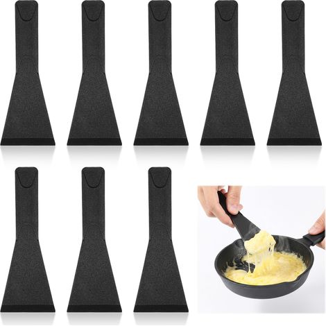 Lot de 8 spatules à raclette antiadhésives en plastique pour fromage barbecues fondues planches gourmettes ustensiles de cuisine pour poêles à de 7 cm (1/4)