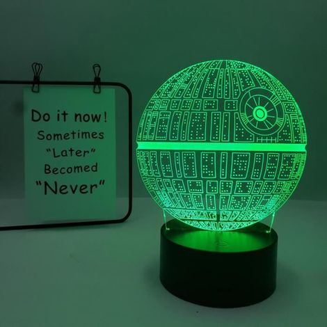 JUSTUP Star Wars veilleuse 3D Illusion lampe télécommande éclairage pour les fans de Star Wars décor à la maison lumière --- Style S (1/4)
