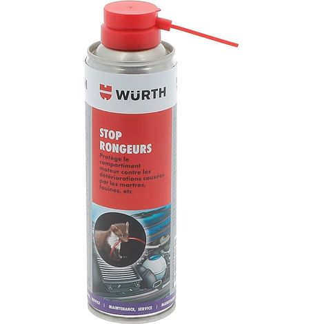 Stop RONGEURS WURTH Spray repulsif de Protection Contre Les rongeurs Barriere A RONGEURS Résine Protect Gaines électriques Produit Professionnel utilisé en Concession (1/3)
