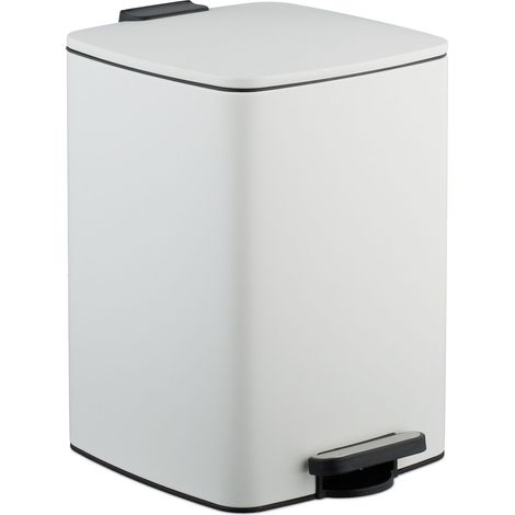 Poubelle de cuisine moderne grande capacité 40 x 28 x 34 cm ouverture facile en métal gris (1/2)