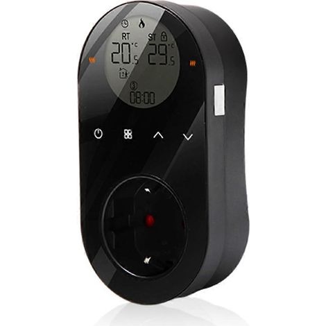 Intelligenter WiFi-LED-Thermostat, digitale 16A-Steckdose mit Fernbedienung und Temperaturregler (EU-Stecker). (1/5)