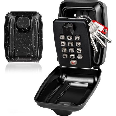 Key Box, Large Secure Outdoor Key Box with 12-Digit Combination Lock, Waterproof Wall-Mounted Key Box, Secure Storage Key Box, Combination Key Safe for Home, Factory, Garage (1/5)