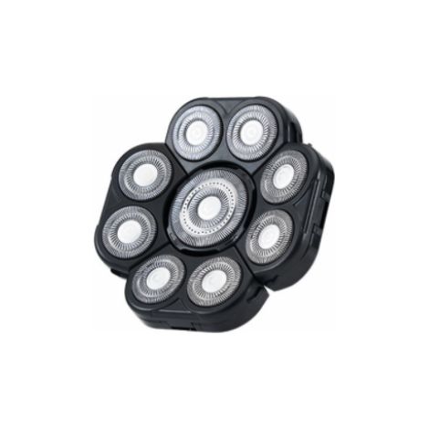 1 x Tête de rasoir, 9 lames, acier inoxydable, IPX6, lavable, pour hommes chauves