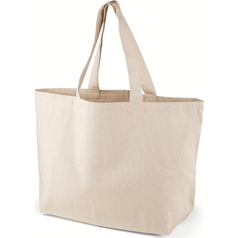 Borsa shopper grande in cotone ECO 220G con fondo ecru (1/3)