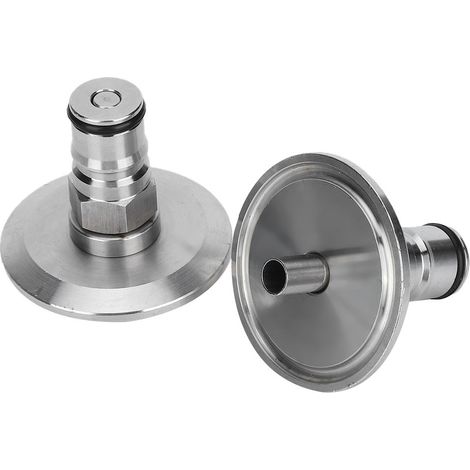 2 Stück 304 Edelstahl-Heimbraufass 1,5 Zoll TriClamp auf Kugelverschluss-Pfostenadapter Brauanschluss (1/5)
