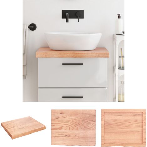 The Living Store Waschtischplatte Hellbraun 60x50x(2-6) cm Massivholz Behandelt -  Arbeitsplatten (1/5)