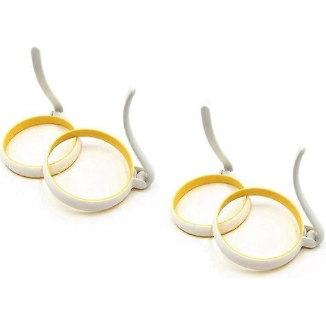 4-Zoll-Silikon-Spiegelei-Ring-Set, 4er-Pack, runde Pfannkuchenform, Frühstückssandwich, antihaftbeschichtet (1/4)