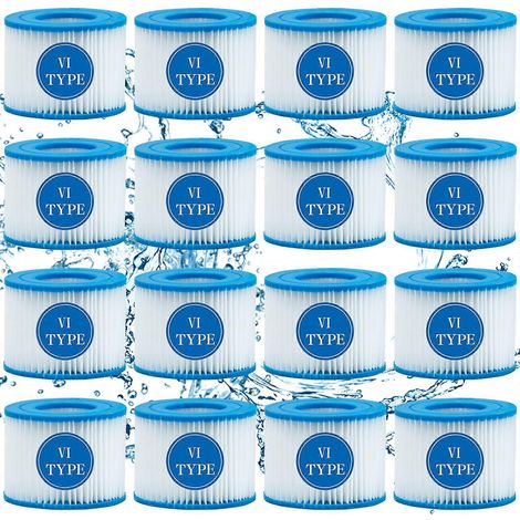 Cartouches filtrantes de type VI pour spa gonflable, paquet de 16, remplacement efficace pour les pompes de spa Coleman et Bestway (1/5)