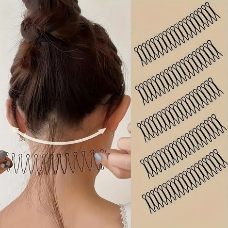 Pinces à cheveux ondulées, accessoires coiffure anti-frisottis pour frange, tous types de cheveux, 5 pièces (1/5)