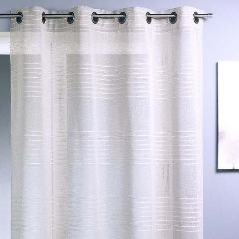 Voilage Fantaisie Rayé Crème 140x260 cm (1/2)