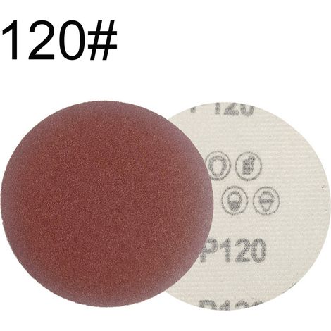 Ortviai Disque à poncer autocollant 5 pouces (125 mm) – 100 unités, grain 120, oxyde d’aluminium (1/5)