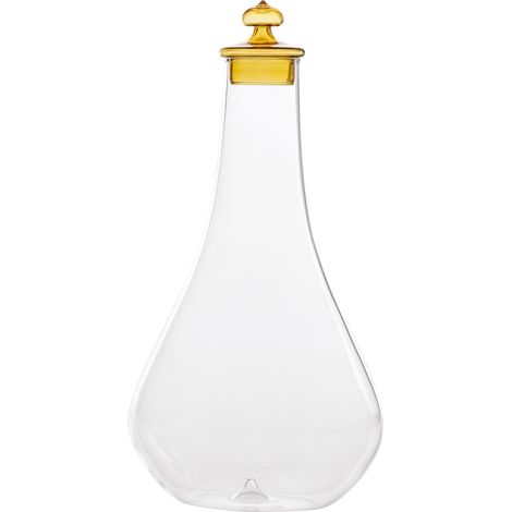 Zafferano Bouteille Collection Pirolo En Verre Borosilicaté Soufflé À La Main Couleur Ambre Avec Bouchon Sculpture Au Design Unique Et Sophistiqué (1/4)