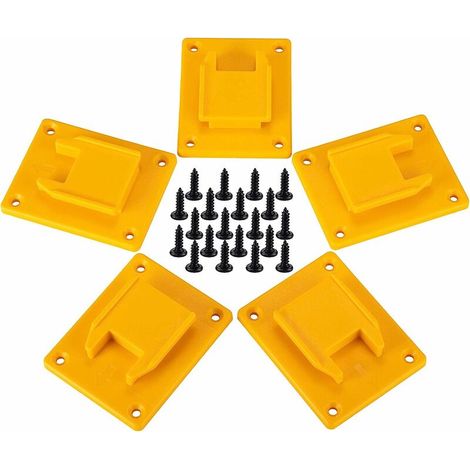 Lot de 5 supports à outils pour perceuse Dewalt 20 V, 12 V, convient également pour porte-outils Milwaukee M18, cintre (lot de 5, jaune) (1/5)