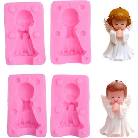 Moule silicone ange 3D garçon et fille DIY bougie savon chocolat bonbon moule pâtisserie outil cuisine (1/5)