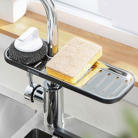 Porte-éponge pour robinet, étagère de rangement pour robinet, cuisine en acier inoxydable (1/3)