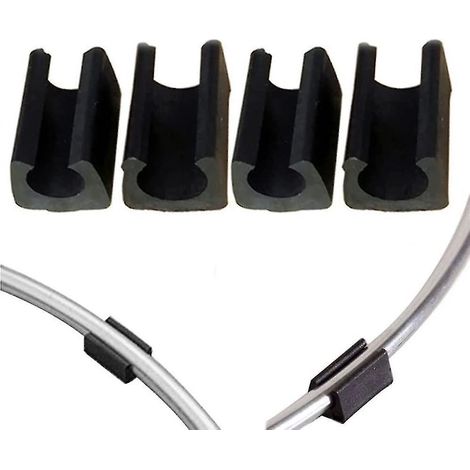 20 U-förmige Stuhlfüße aus Kunststoff, 12 mm Durchmesser, schwarz, für Stahlrohrstühle.