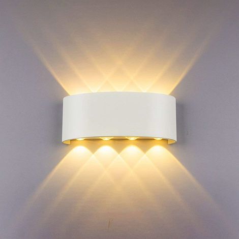 8W LED Lampada da Parete per Interno, Lampada a Muro in Alluminio, IP65 Up Down Lampada Bianco Caldo per Corridoio Cucina Camera da Letto Scala (1/4)