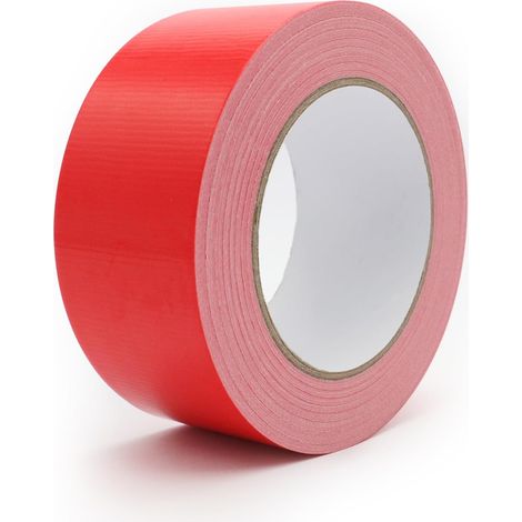 Ruban adhésif 50mm x 33m – Forte adhésion pour tous supports – Résistant et souple pour chantiers et bricolage-rouge (1/4)