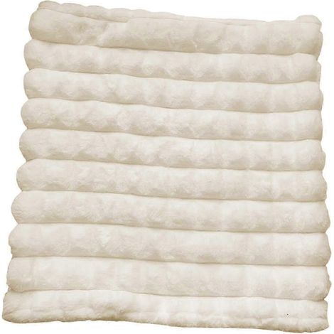 Housse de coussin confortable et décorative, simple, idéale pour canapé, voiture ou lit.-Beige White (1/5)