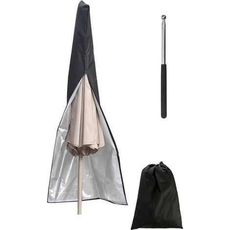Couverture de protection pour parasol 240×57×57 cm – housse Oxford 420D résistante aux intempéries – installation facile avec perche