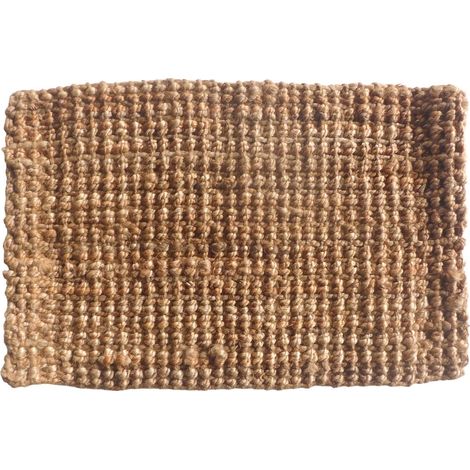 Petit tapis en jute naturel tressé à la main beige 62 cm (1/3)