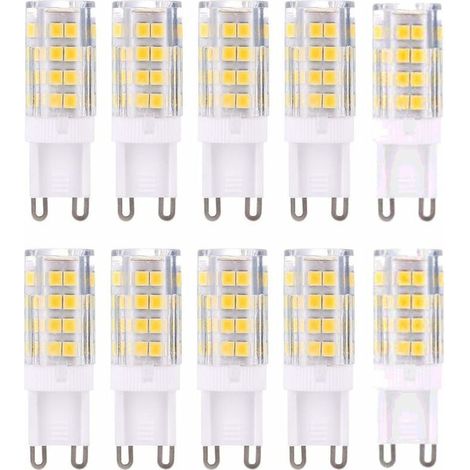G9 LED-Lampen – Warmweiß 3000K 5W, entspricht 40W Halogenlampen, 420 Lumen – Nicht dimmbar – 10er-Pack (Energieeffizienzklasse A+)