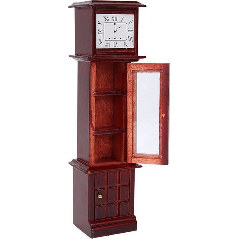 Horloge de grand-père miniature vintage à l'échelle 1:12, accessoire de décoration et de mobilier pour maison de poupée (1/5)