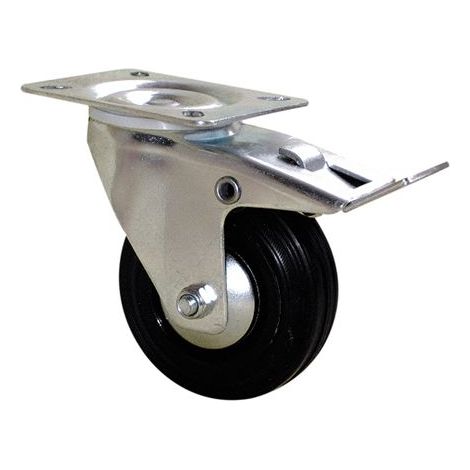 Roulette industrielle Pivotant avec frein Guitel Hervieu, Acier galvanisé, Ø 100mm, 100kg ( Prix pour 1 )