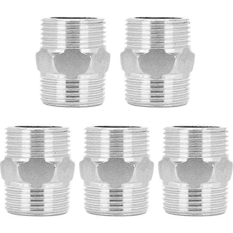 Raccord hexagonal mâle G3/4 à mâle G3/4, adaptateur en acier inoxydable, filetage tubulaire, connecteur de tuyauterie robuste, paire de raccords, pour systèmes hydrauliques et pneumatiques. (1/5)