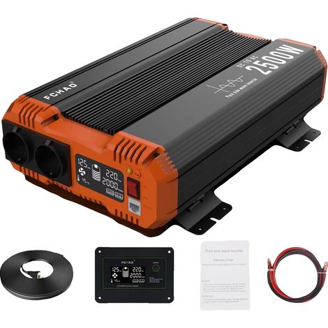 Inverter CC-CA, onda sinusoidale pura, telecomando, 2500 W MAX, Europa-B, 12 V, 220-240 V-B (1/2)