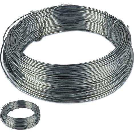 Set di 2 fili di legatura multiuso giardino casa 1 mm in acciaio zincato argentato 130012035