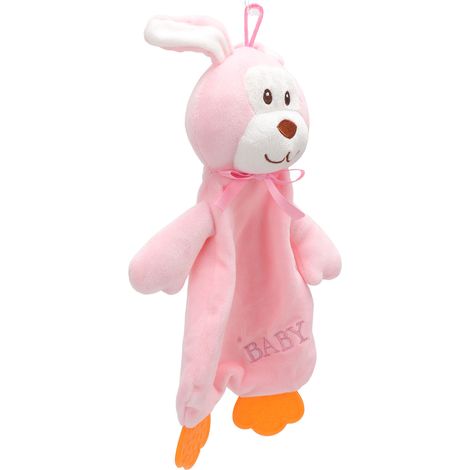 Couverture de sécurité pour bébé, douce, mignonne, aux couleurs vives, multifonctionnelle, serviette de confort pour bébé de plus de 3 mois, lapin rose (1/5)