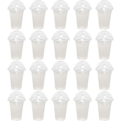 Set mit 30 Kunststoff-Trinkbechern, multifunktionalen Saftbechern, transparenten Milchbechern, tragbaren Saftbechern – 14,00 x 9,50 x 9,50 cm – Transparent (1/4)