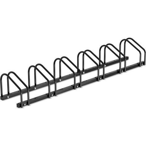 Wolketon Fahrradständer für 6 Fahrräder, 160x32x26cm, aus verzinkt Stahl, Radständer, känn Boden/Wandmontage, für Reifenbreiten 3,5 - 5,5 cm, Schwarz